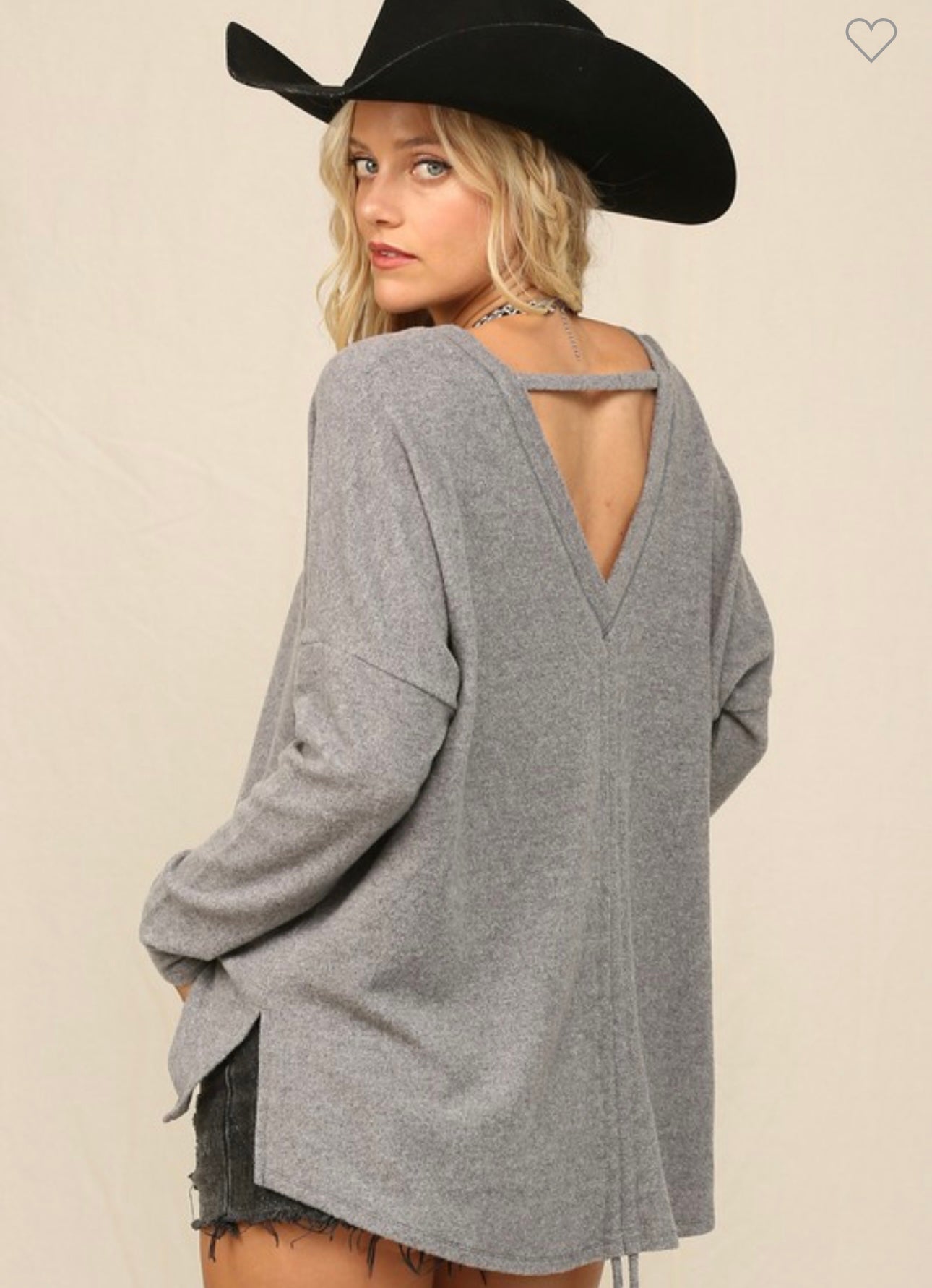 Off Shoulder Grey Sweater